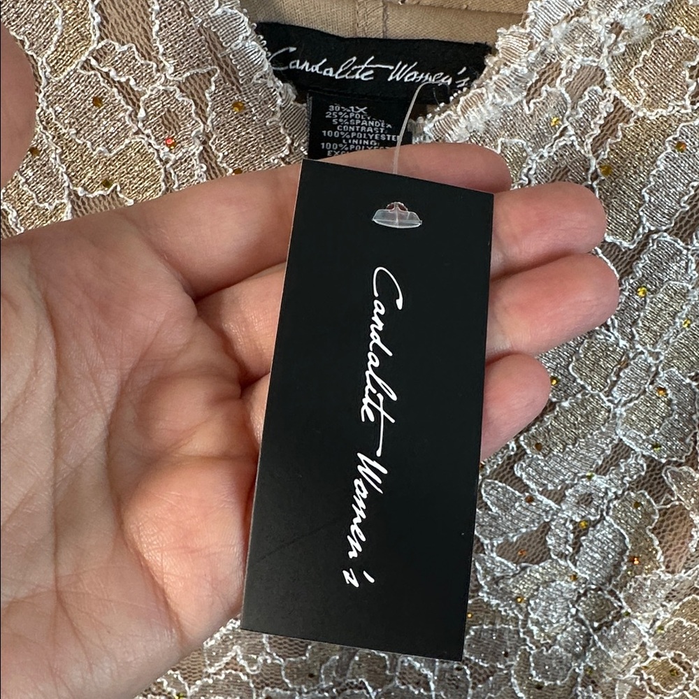 NWT Candalite Lace Dress Size 1X Sparkle Sequin - Picture 9 of 14